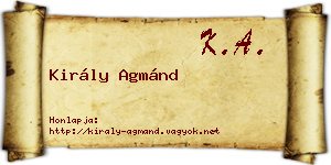 Király Agmánd névjegykártya
